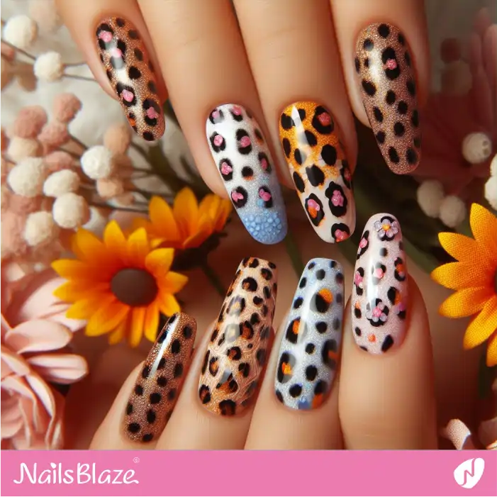 Colorful Leopard Print Nails | Animal Print Nails - NB2549